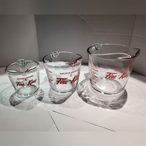 Fire King Anchor Hocking Clear Glass Measuring Cup Set of 3
